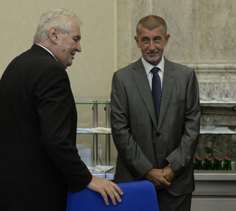 Prezident Miloš Zeman a ministr financí Andrej Babiš.