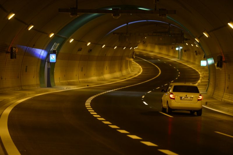 Pohled do tunelu Blanka. 