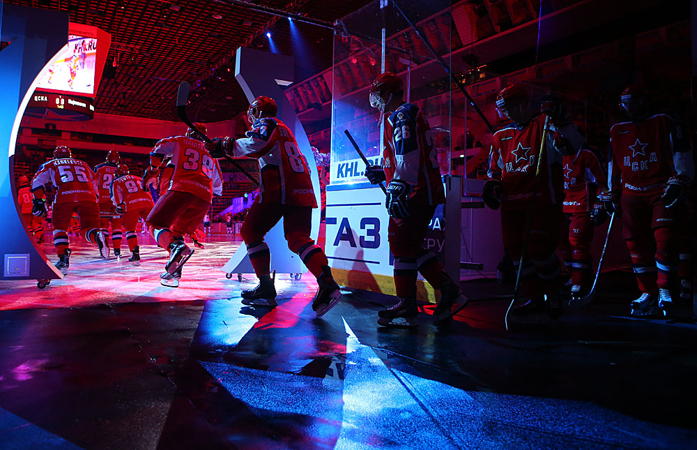 CSKA Moskva v ruské KHL září. 