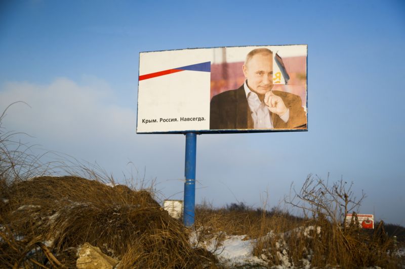 Bilboard Vladimíra Putina na Krymu (ilustrační foto).