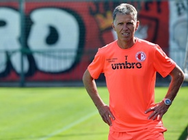 Jaroslav Šilhavý na tréninku Slavie