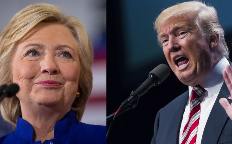 Kandidáti na prezidenta USA Hillary Clintonová (vlevo) a Donald Trump.