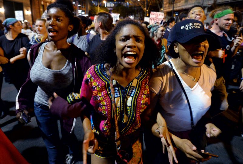 Protestní pochod Black lives matter po střelbě v Charlotte (ilustrační foto).