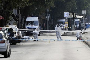 Vyšetřování v místě exploze v Budapešti.