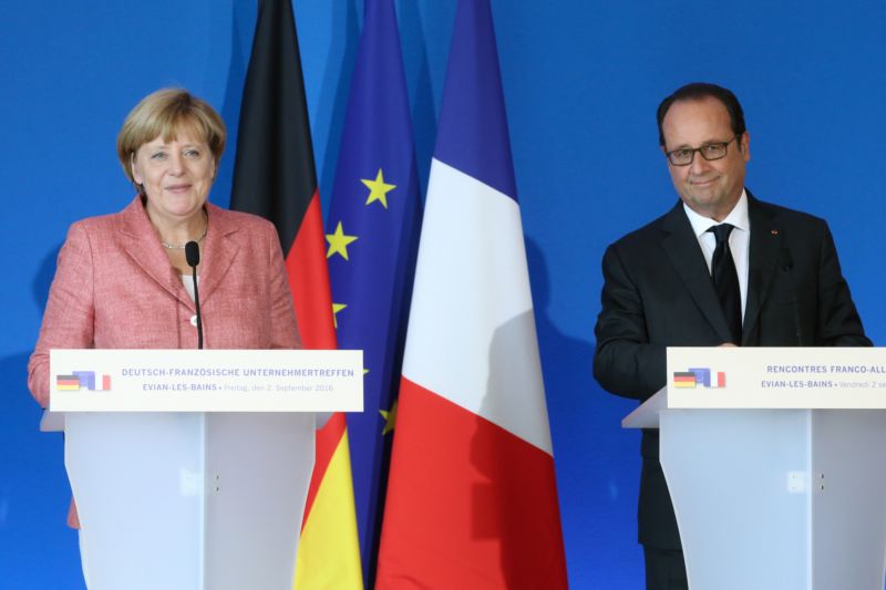 Německá kancléřka Angela Merkelová a francouzský prezident François Hollande.