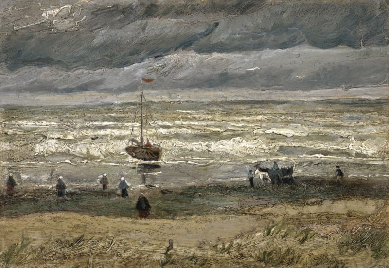 Obraz slavného holandského malíře Vincenta Van Gogha "Pohled na moře u Scheveningenu", který neznámí zloději ukradli z amsterdamského muzea Vincenta Van Gogha. 