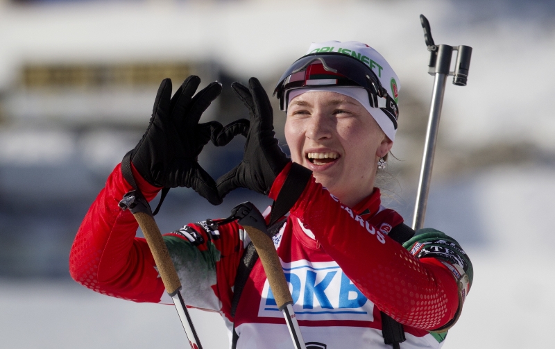 Běloruská biatlonistka Maria Domračevová.