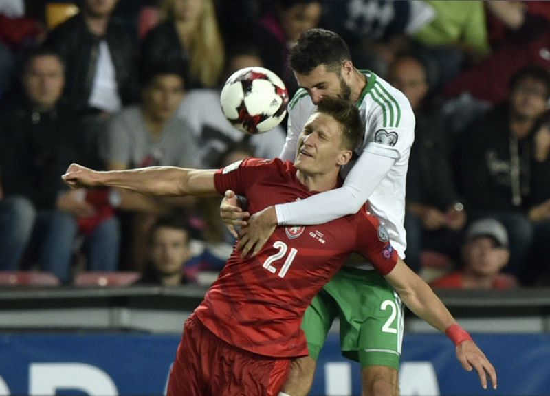 Milan Škoda v zápase proti Severnímu Irsku.