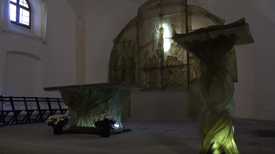 Presbytář kostela v v Dobré Vodě na Klatovsku.