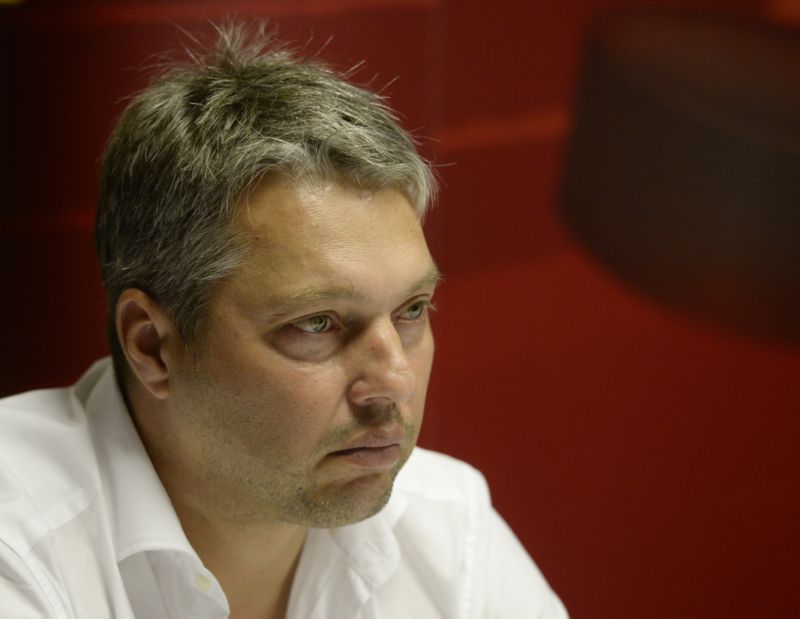 Dnes již bývalý sportovní manažer hokejové Slavie Luděk Bukač mladší.