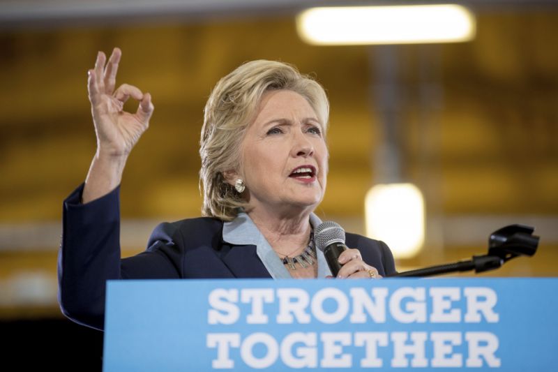 Prezidentská kandidátka Hillary Clintonová.