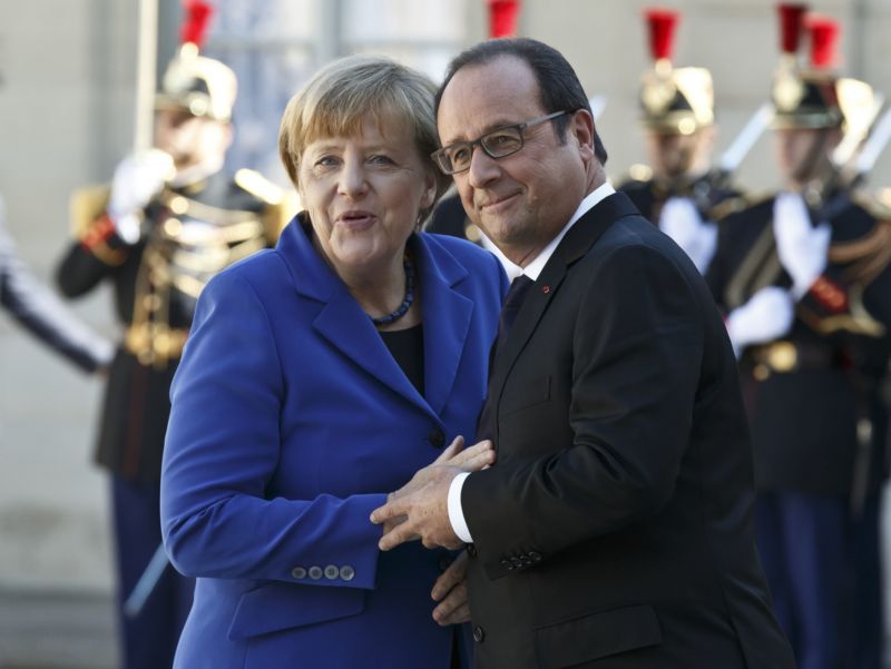 Angela Merkelová a Francois Hollande.