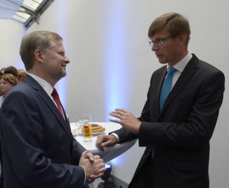 Předseda ODS Petr Fiala (vlevo) a kandidát na hejtmana Martin Kupka.