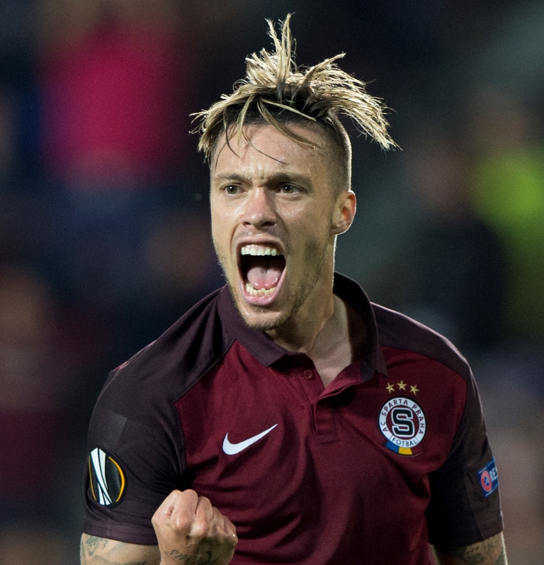 Útočník Sparty Václav Kadlec. Útočník Sparty Václav Kadlec.