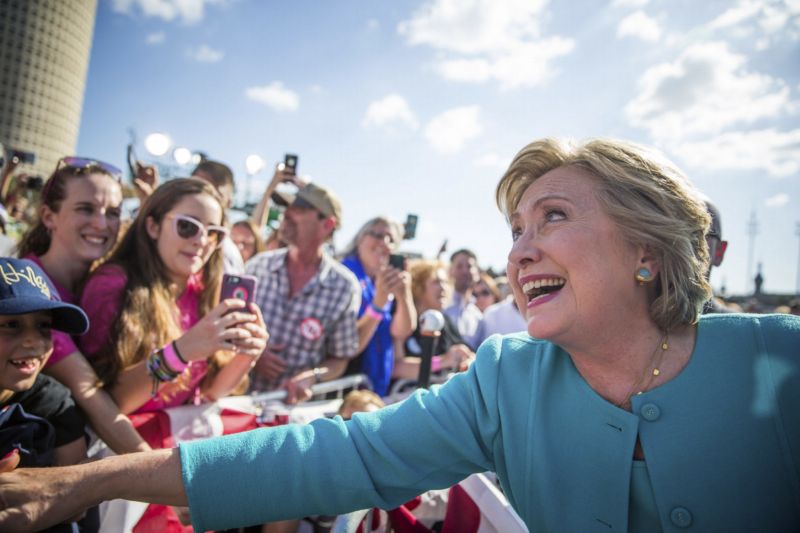 Kandidátka Hillary Clintonová. 