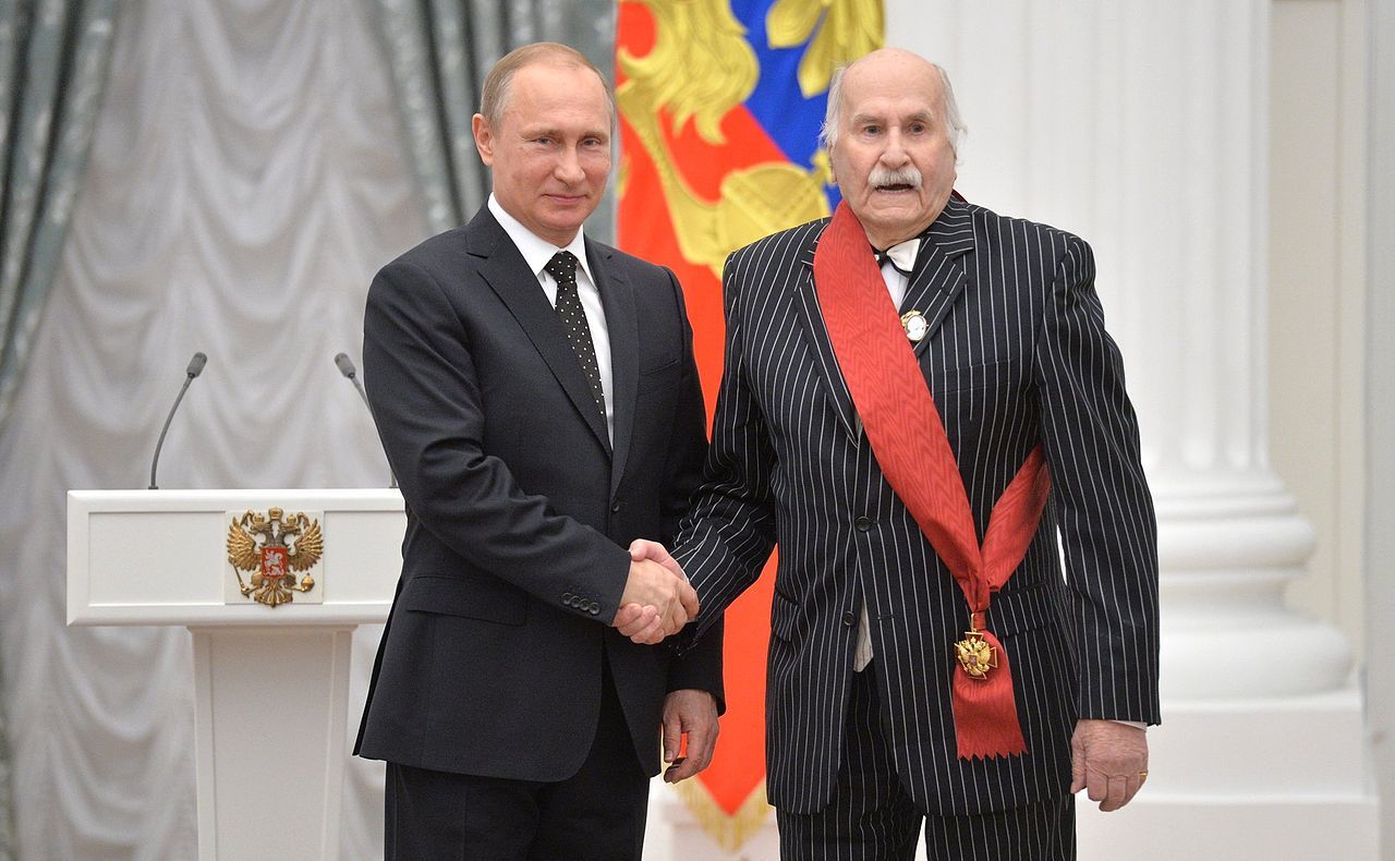 Herec Vladimir Zeldin s prezidentem Vladimirem Putinem.