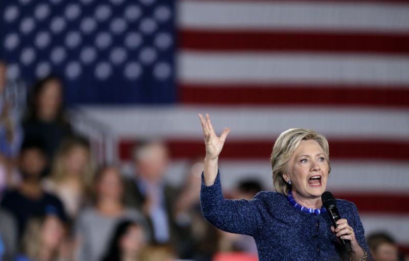 Prezidentská kandidátka Hillary Clintonová. Prezidentská kandidátka Hillary Clintonová.