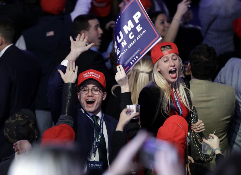 Radost voličů Donalda Trumpa. Radost voličů Donalda Trumpa.