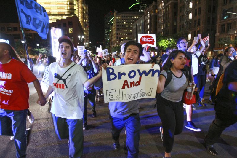 Protesty proti zvolení Donalda Trumpa.