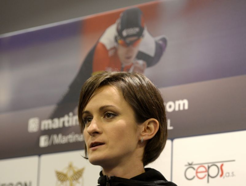 Martina Sáblíková na předsezonní tiskové konferenci.