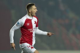 Obrozený slávistický střelec Milan Škoda.