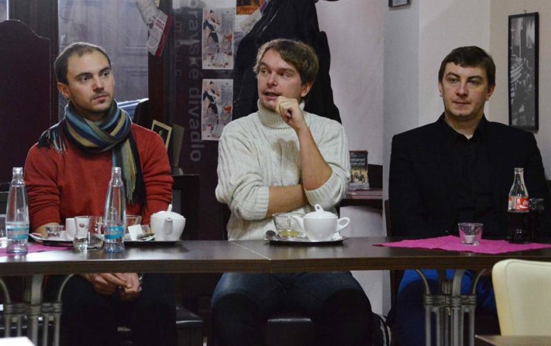 Program Noci divadel 2016 představili členové činohry Moravského divadla Vojtěch Lipina, rozhlasový režisér Tomáš Soldán a šéf souboru činohry Roman Vencl.