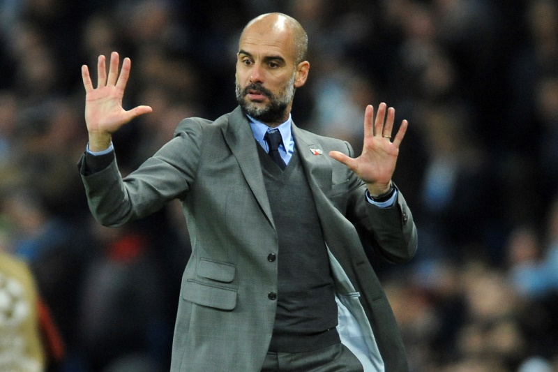 Trenér Manchesteru City Pep Guardiola. Trenér Manchesteru City Pep Guardiola.