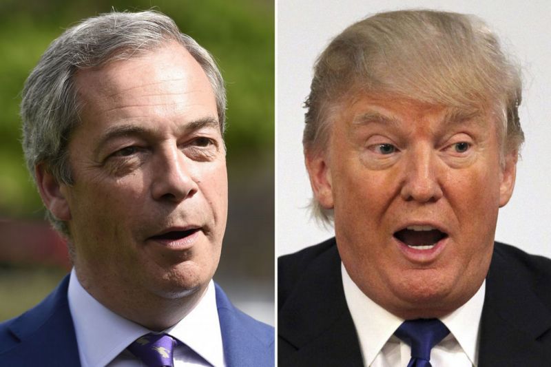 Nigel Farage (vlevo) a Donald Trump.