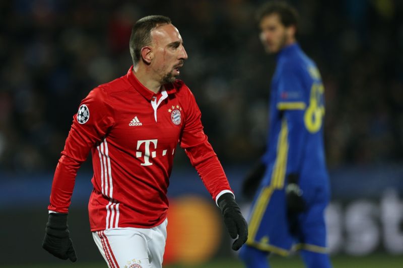 Frank Ribéry z Bayernu jen těžko překousával prohru s Rostovem.