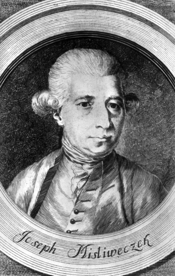 Josef Mysliveček se narodil roku 1737 v Praze a zemřel roku 1781 v Římě.