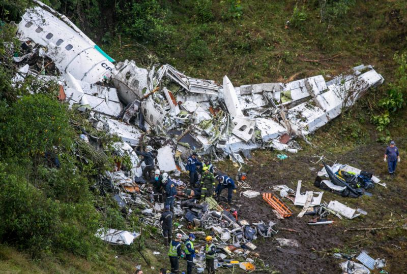 Havarovaný brazilský letoun Avro RJ85.