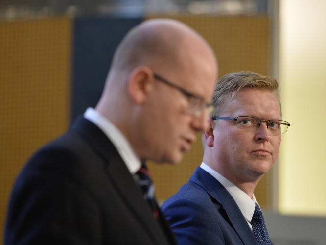 Bohuslav Sobotka s Pavlem Bělobrádkem.