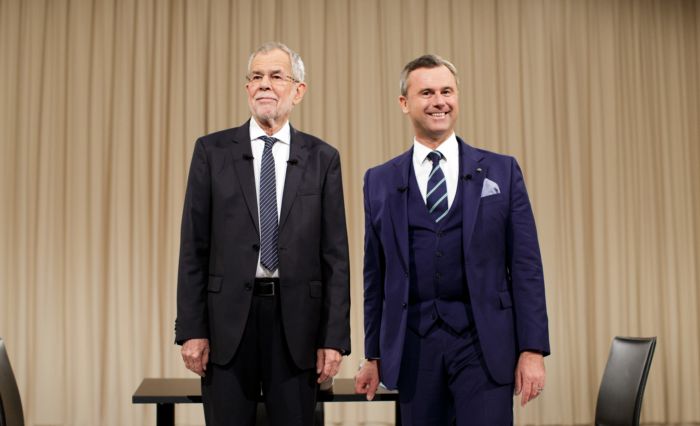 Zleva Alexander Van der Bellen a Norbert Hofer.
