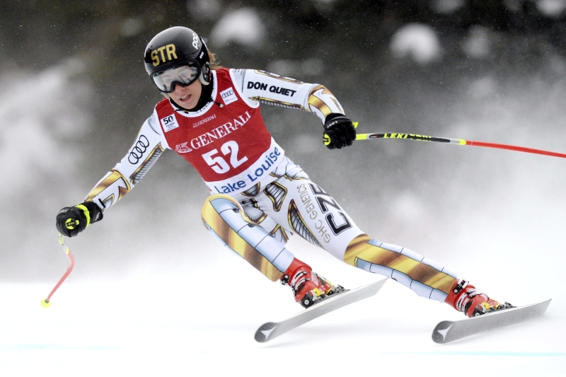 Ester Ledecká při závodě. 