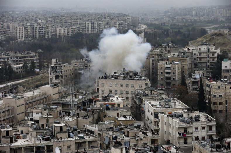 Zničené Aleppo.