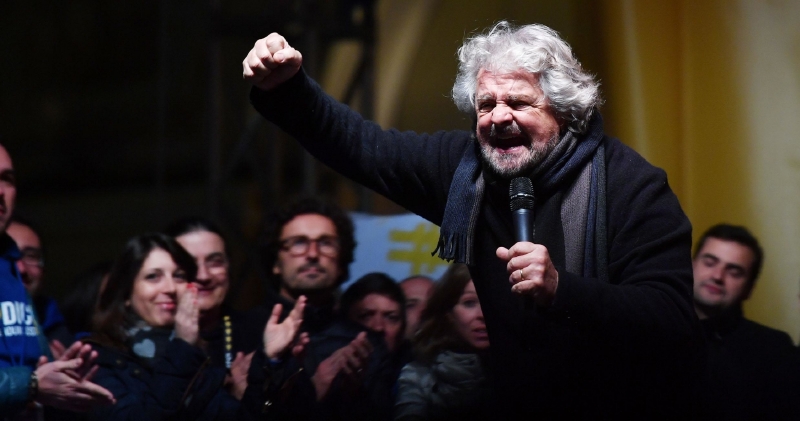 Vůdce italského Hnutí pěti hvězd Beppe Grillo.