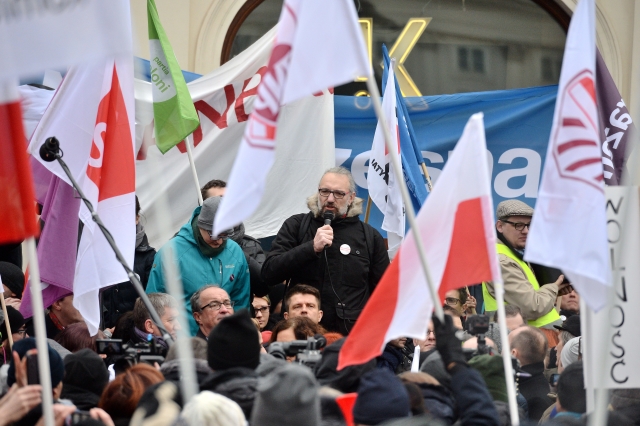 Demonstrace ve Varšavě.