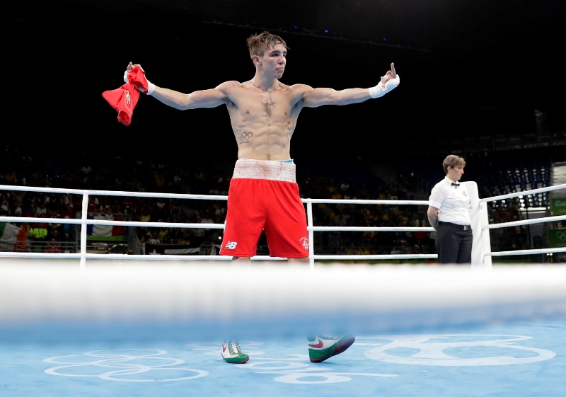Irský boxer Michael Conlan během olympijských her v Riu de Janeiru.