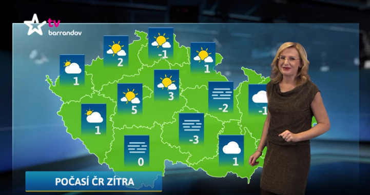 Předpověď počasí se Štěpánkou Duchkovou. Předpověď počasí se Štěpánkou Duchkovou.