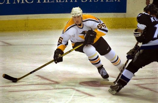 Mario Lemieux v dresu milovaného Pittsburghu.