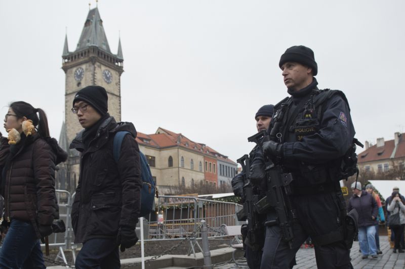 Policejní hlídky v Praze.