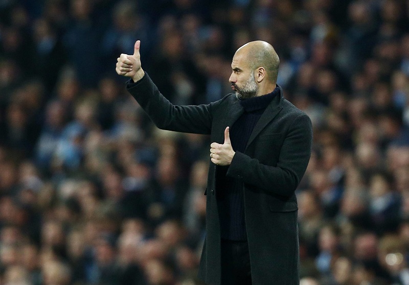 Pep Guardiola na lavičce Manchasteru City