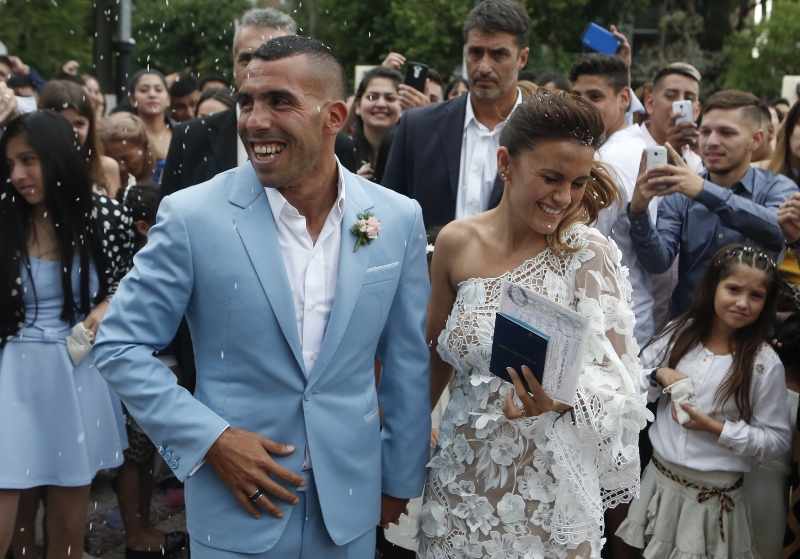 Carlos Tévez na své svatbě.