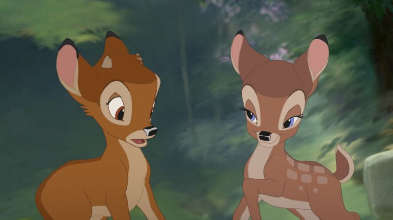 Slavná animovaná pohádka Bambi. 