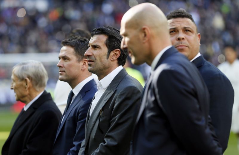 Hvězdy Realu Madrid Michael Owen, Ronaldo, Figo a Zidane.