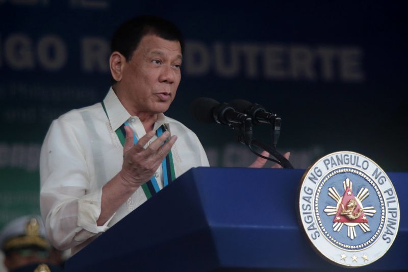 Filipínský prezident Rodrigo Duterte. Filipínský prezident Rodrigo Duterte.