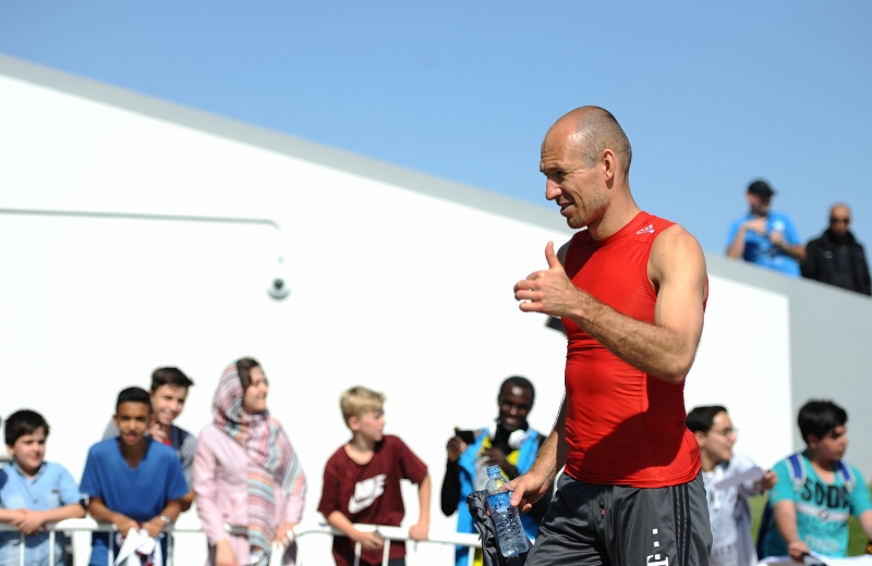 Fotbalista Arjen Robben při tréninku.
