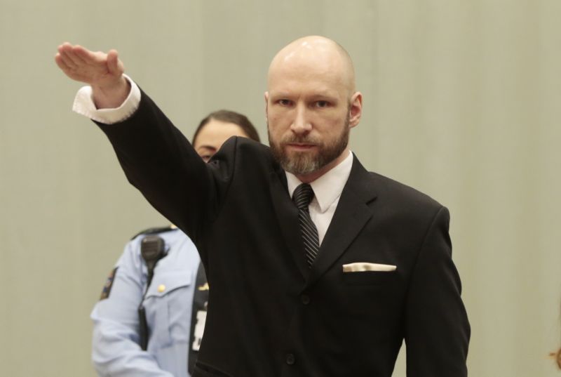 Extremista Breivik, který zabil v Norsku 77 lidí.