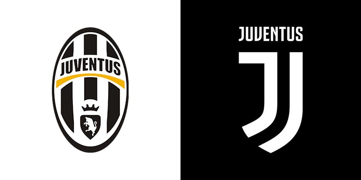 Staré a nové logo Juventusu. Které se vám líbí více?