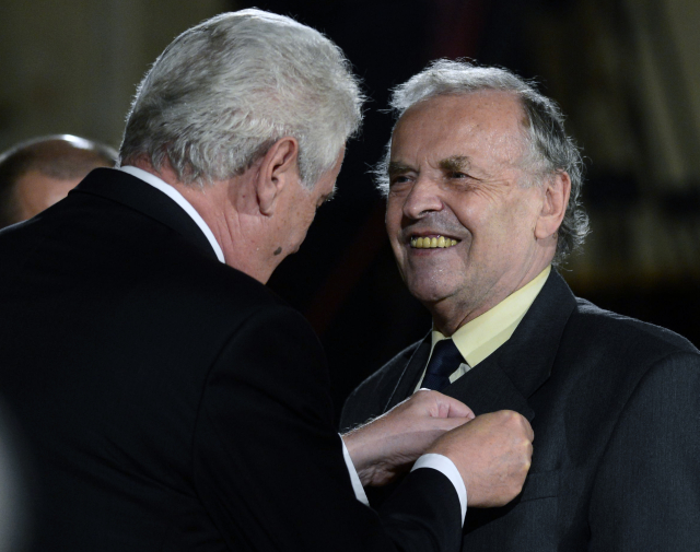 Prezident Miloš Zeman (vlevo) a Karel Srp.